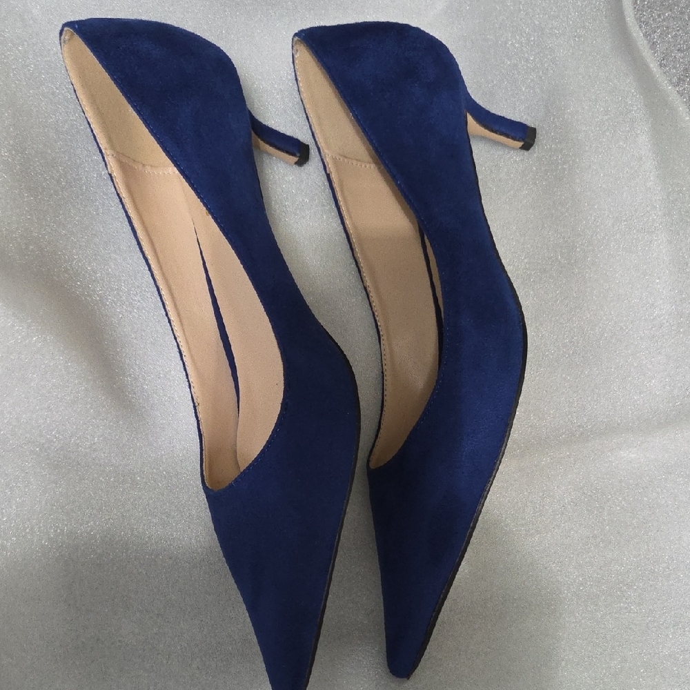 YDN Royal Blue Suede Heels - Picture 4 of 5
